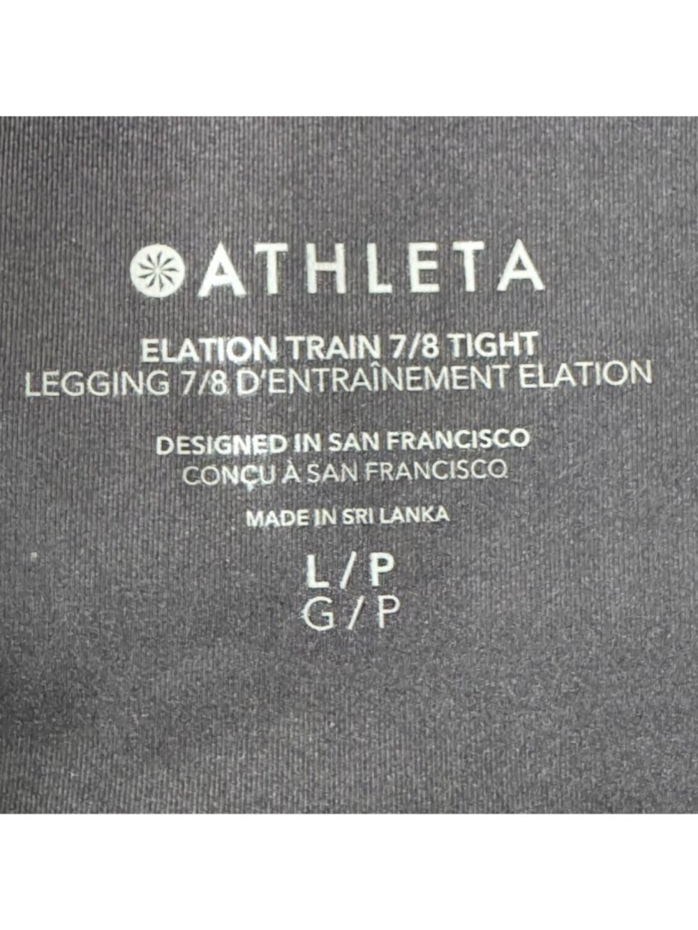 Athleta Womens Elation Train 7/8 Tights 981878 Black Sz L High-Waisted Stretch - Picture 2 of 16
